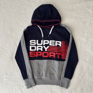 SuperDry Sports Wear Colorblock Hoodie Sweatshirt Pullover Medium
